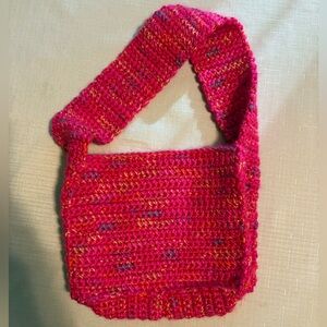 Handcrafted Pink Crochet Shoulder Bag